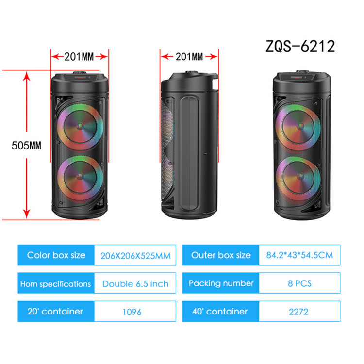 اسپیکر بلوتوثی قابل حمل ZQS مدل 6212