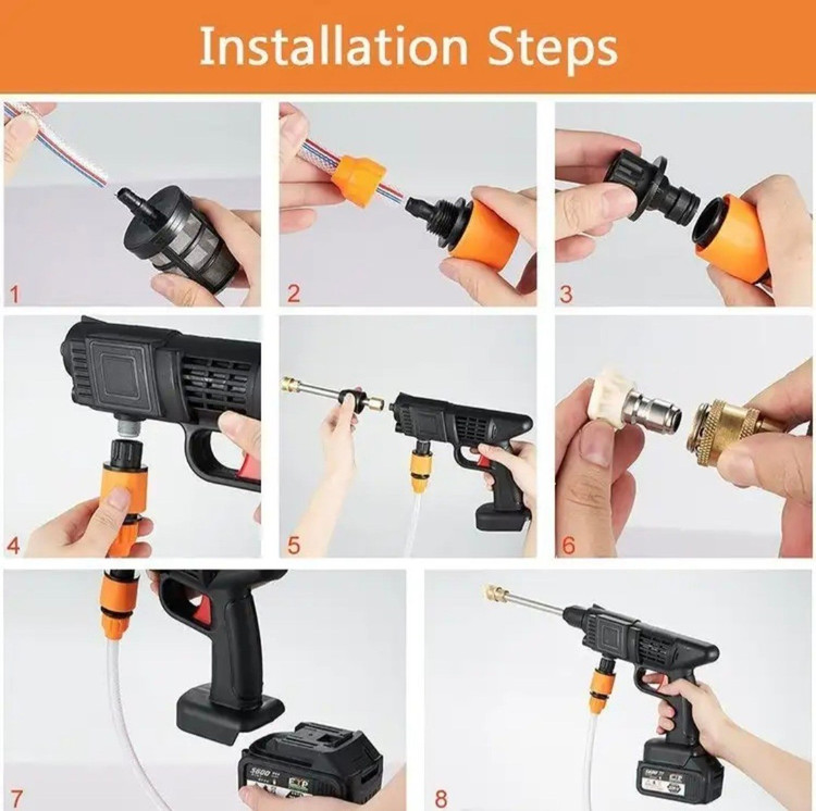 کارواش و سم پاش شارژی سه حالته تفنگی پرتابل مدل Cleaning Gun